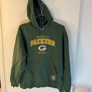 Green Packers Football Hoodie Large Y2K